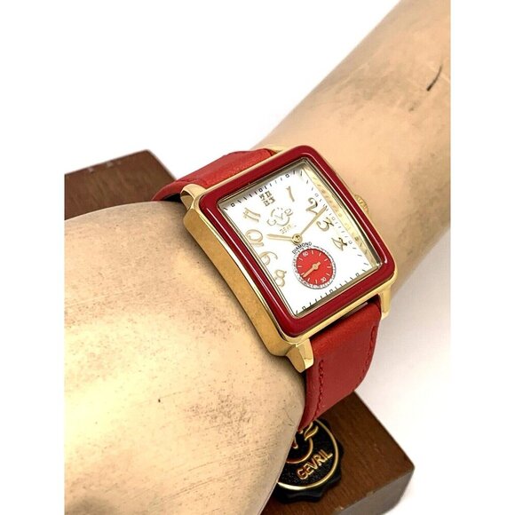 GV2 by Gevril Women's Watch 9261 Swiss Quartz Mother of Pearl Dial Red Leather - Picture 5 of 13